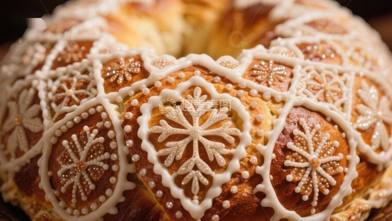 高清大图下载【趣麦麦图】精致雪flake装饰面包
