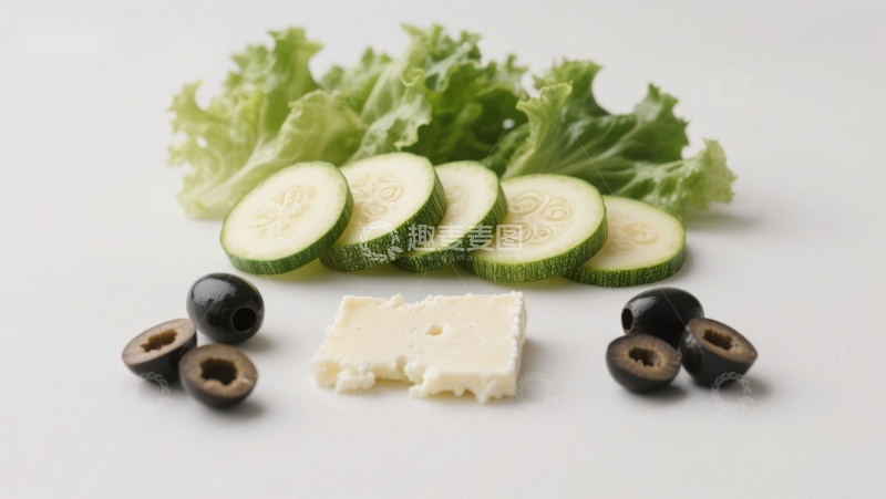 高清大图下载【趣麦麦图】新鲜蔬菜与奶酪摆盘