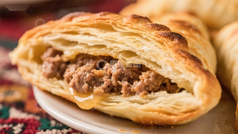 高清大图下载【趣麦麦图】酥皮肉馅饼，金黄诱人