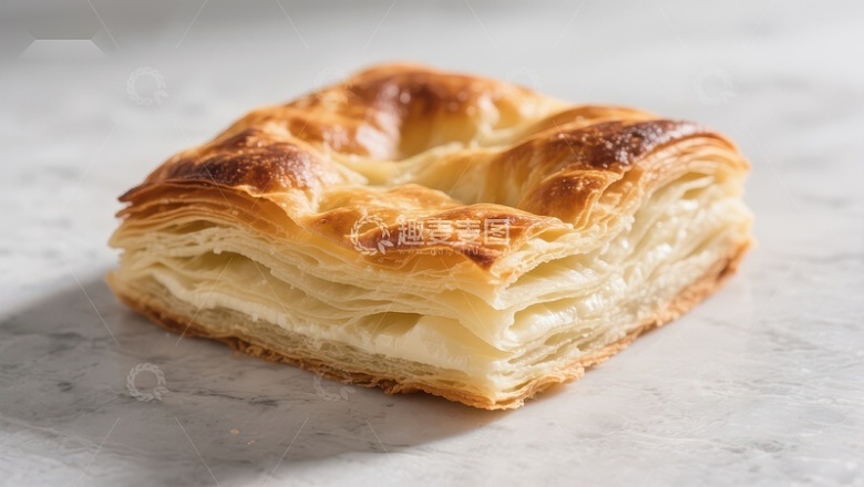 金黄酥脆的千层糕点