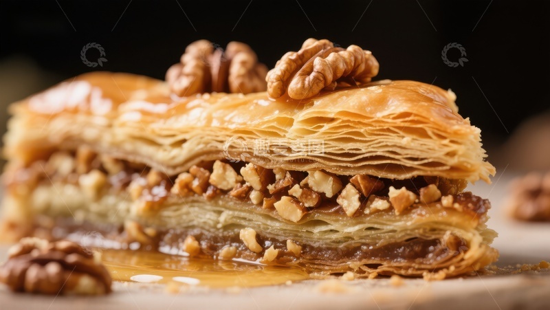 高清大图下载【趣麦麦图】酥脆核桃糕点特写