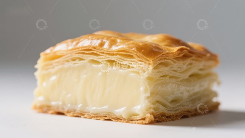 高清大图下载【趣麦麦图】酥皮奶油糕点特写