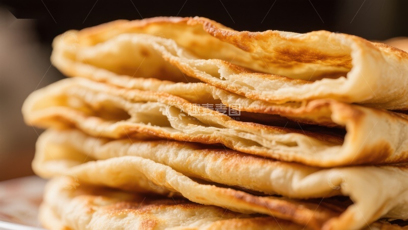 高清大图下载【趣麦麦图】金黄酥脆的煎饼叠放