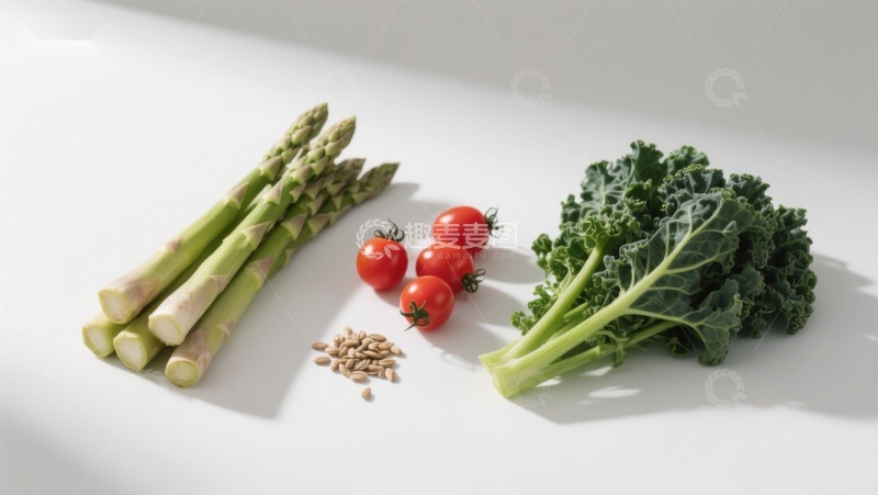 高清大图下载【趣麦麦图】新鲜蔬菜与坚果静物