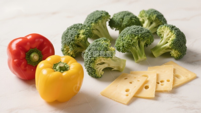 高清大图下载【趣麦麦图】新鲜蔬菜与奶酪组合