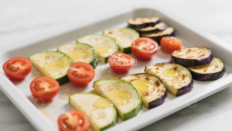 高清大图下载【趣麦麦图】烤蔬菜拼盘摆盘展示