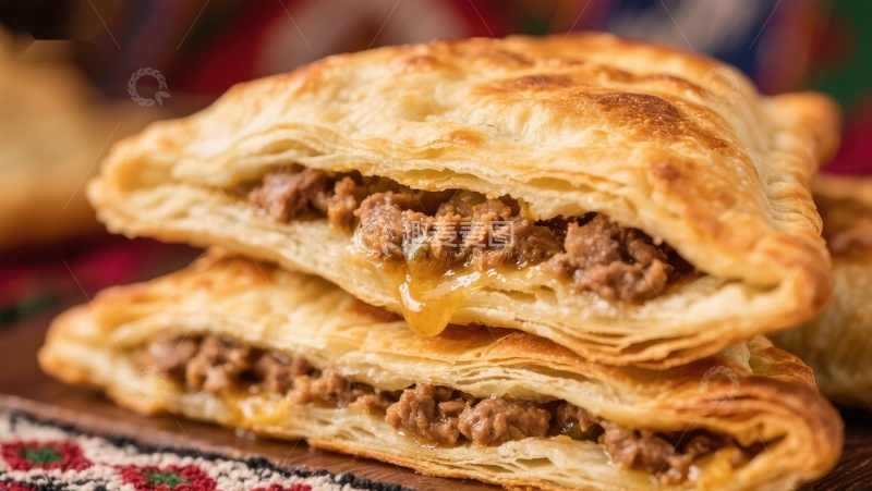 高清大图下载【趣麦麦图】酥皮肉馅饼，层次分明