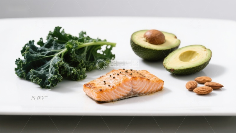 高清大图下载【趣麦麦图】三文鱼配羽衣甘蓝牛油果