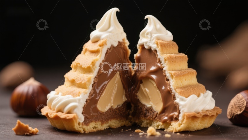 高清大图下载【趣麦麦图】奶油夹心甜点特写