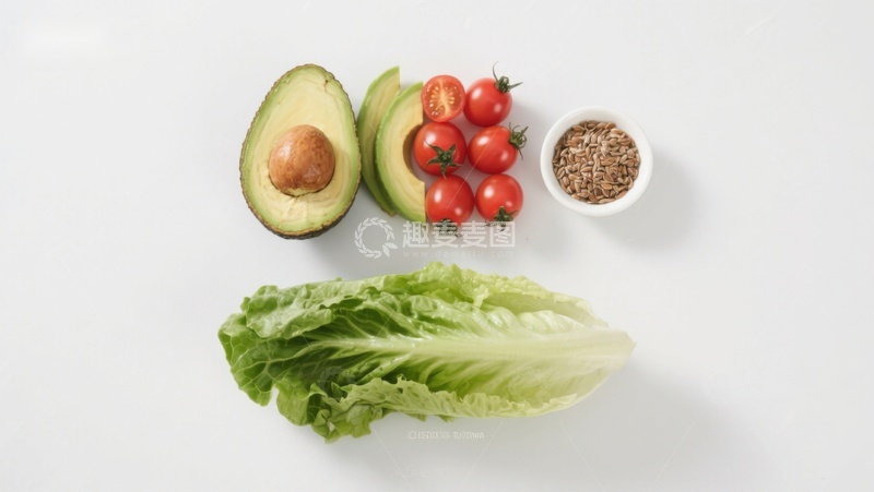 高清大图下载【趣麦麦图】新鲜蔬菜与坚果食材组合