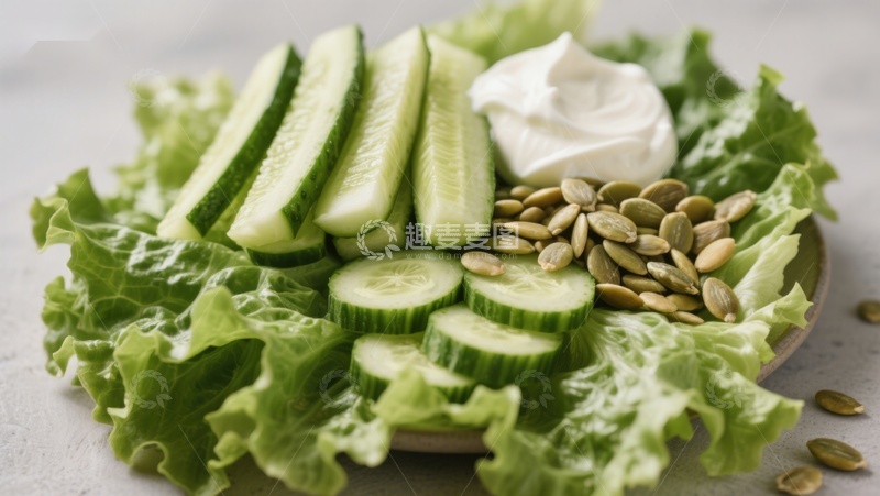 高清大图下载【趣麦麦图】新鲜蔬菜与坚果沙拉