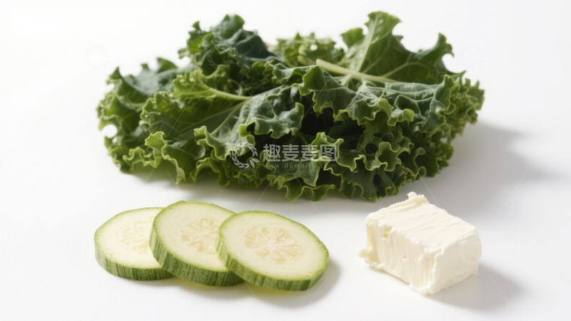 高清大图下载【趣麦麦图】羽衣甘蓝黄瓜与奶酪
