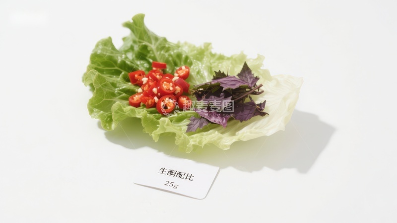 高清大图下载【趣麦麦图】生菜配红椒与紫叶蔬菜