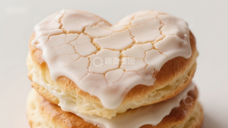 高清大图下载【趣麦麦图】心形糖霜糕点特写