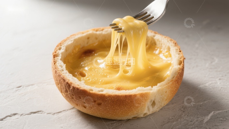 高清大图下载【趣麦麦图】面包碗中的浓稠芝士