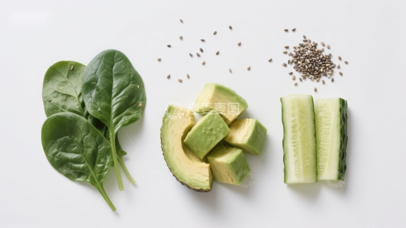 高清大图下载【趣麦麦图】新鲜蔬菜与坚果种子组合