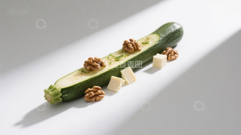 高清大图下载【趣麦麦图】西葫芦配核桃与奶酪