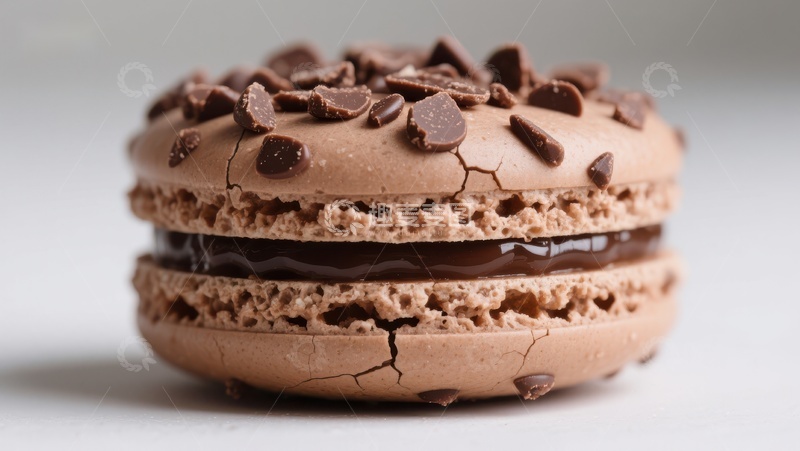 高清大图下载【趣麦麦图】巧克力马卡龙特写