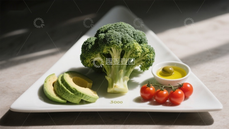 高清大图下载【趣麦麦图】新鲜蔬菜与鳄梨摆盘