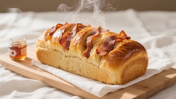 热腾腾的培根面包