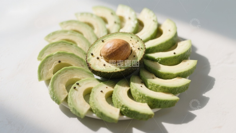 高清大图下载【趣麦麦图】切片牛油果艺术摆盘