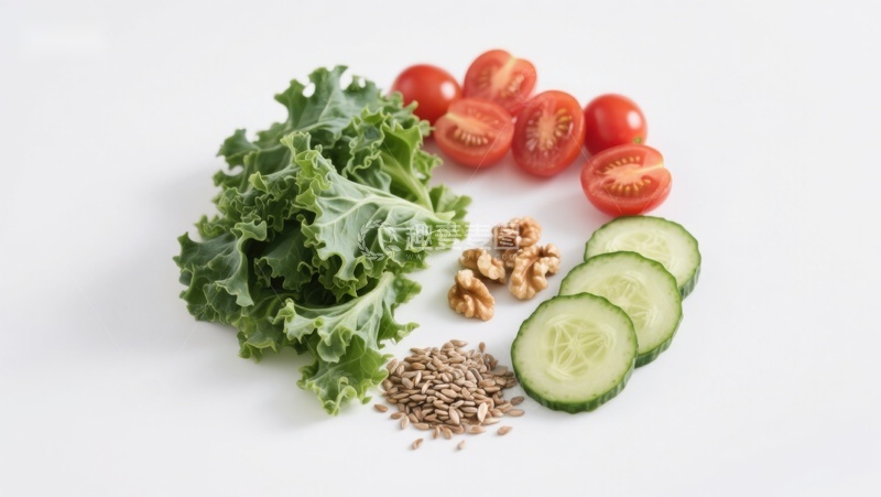 高清大图下载【趣麦麦图】新鲜蔬菜与坚果组合