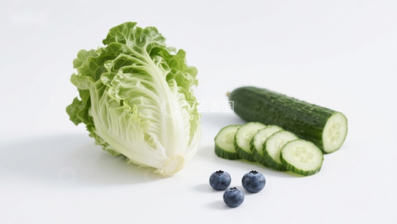 高清大图下载【趣麦麦图】新鲜蔬菜与蓝莓静物