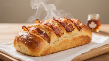 热腾腾的培根面包