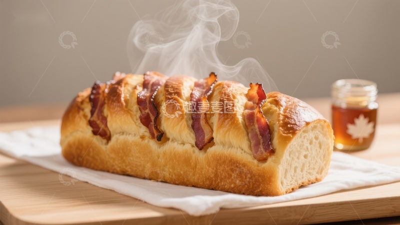高清大图下载【趣麦麦图】热腾腾的培根面包