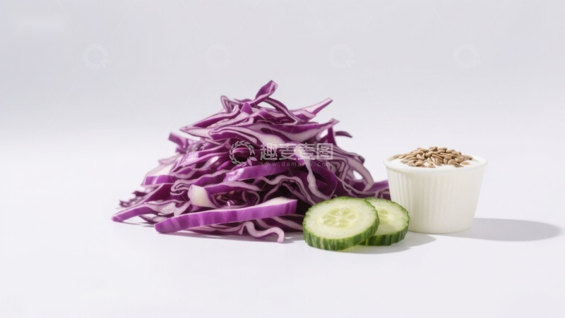 高清大图下载【趣麦麦图】紫甘蓝黄瓜与谷物配料