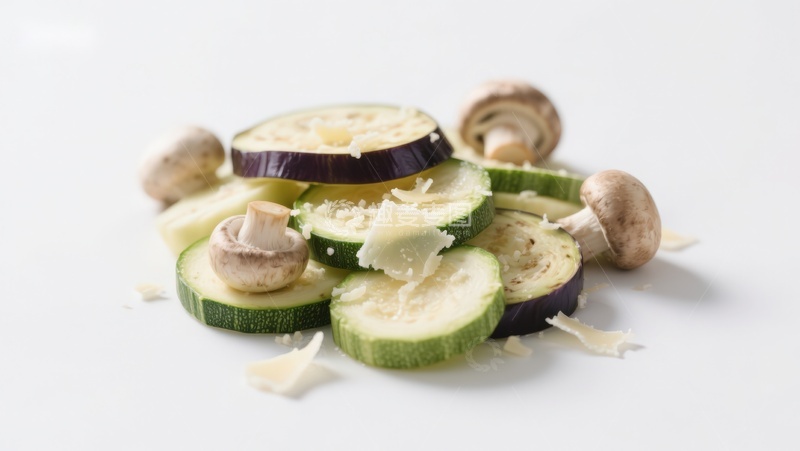 高清大图下载【趣麦麦图】切片蔬菜与奶酪碎