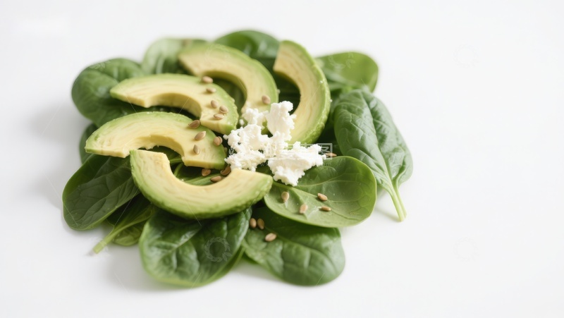 高清大图下载【趣麦麦图】牛油果菠菜沙拉配羊奶酪