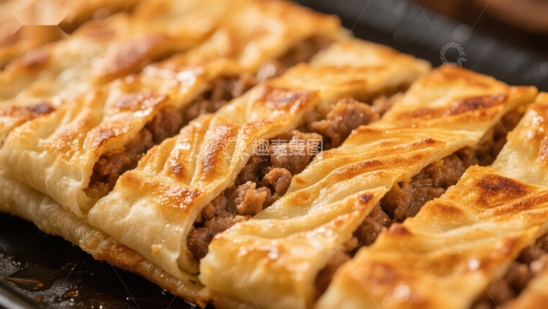 高清大图下载【趣麦麦图】-金黄酥脆的肉馅饼