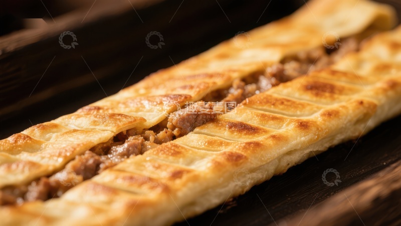高清大图下载【趣麦麦图】酥脆肉馅饼，金黄诱人