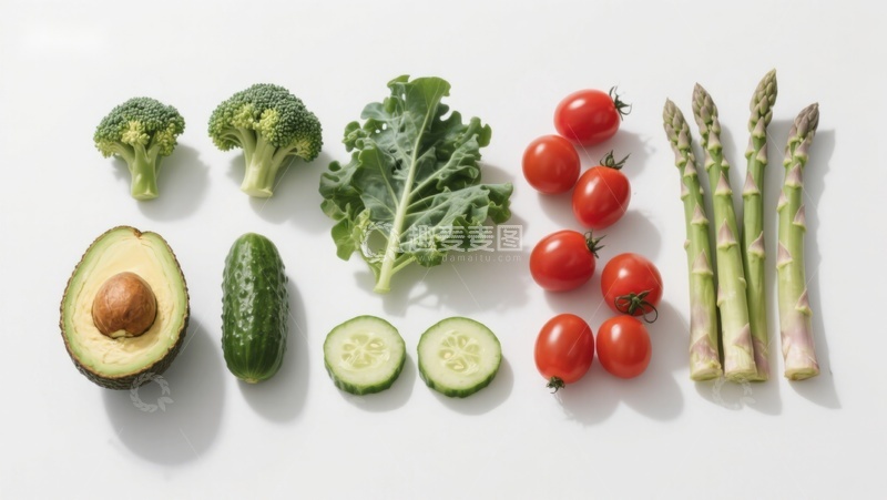 高清大图下载【趣麦麦图】新鲜蔬菜与水果排列展示