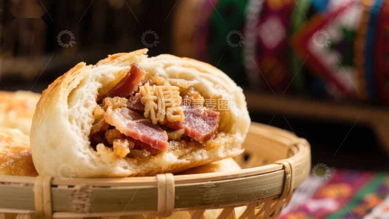 高清大图下载【趣麦麦图】美味肉夹馍，传统风味小吃