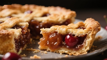 樱桃馅饼的诱人特写