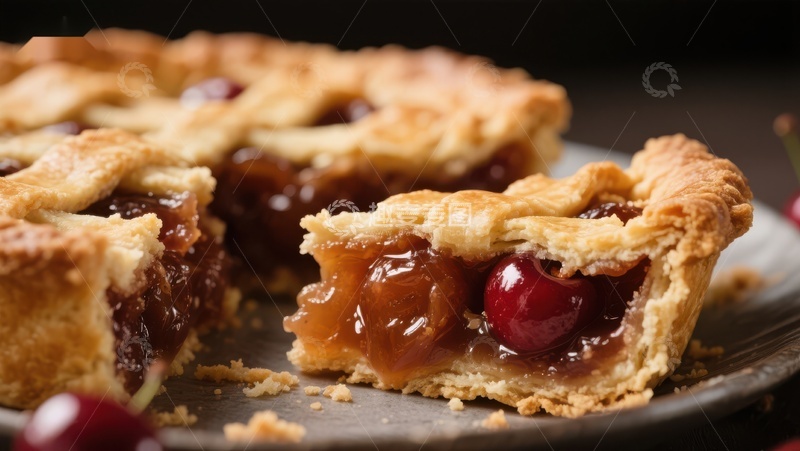 高清大图下载【趣麦麦图】樱桃馅饼的诱人特写