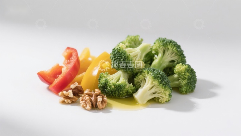 高清大图下载【趣麦麦图】新鲜蔬菜与坚果组合