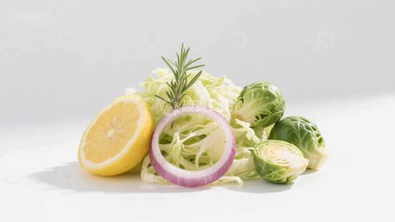 高清大图下载【趣麦麦图】新鲜蔬菜与柠檬静物组合