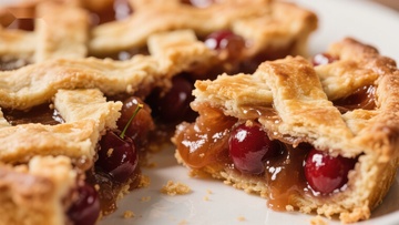 樱桃馅饼的诱人特写