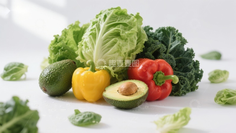高清大图下载【趣麦麦图】新鲜蔬菜与牛油果组合