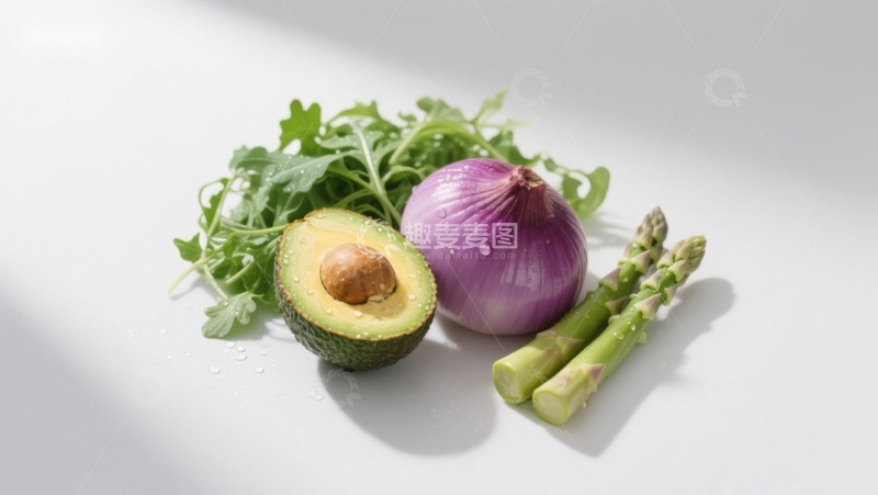 高清大图下载【趣麦麦图】新鲜蔬菜与牛油果静物
