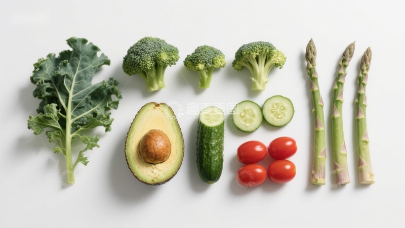 高清大图下载【趣麦麦图】新鲜蔬菜与水果平铺展示