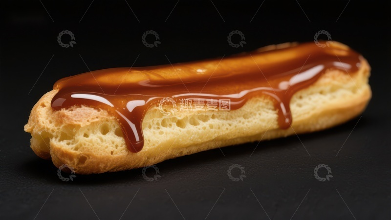 高清大图下载【趣麦麦图】焦糖淋面的奶油泡芙