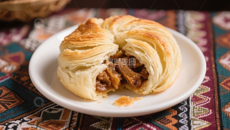 高清大图下载【趣麦麦图】酥皮肉馅面包，诱人美味