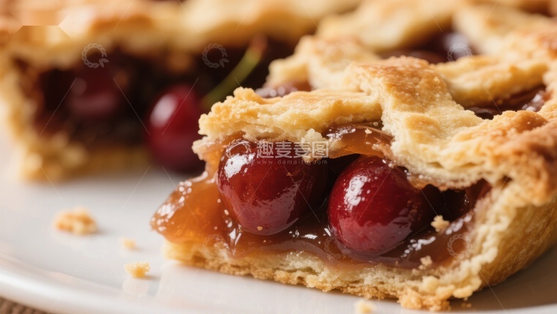 高清大图下载【趣麦麦图】樱桃派的诱人特写