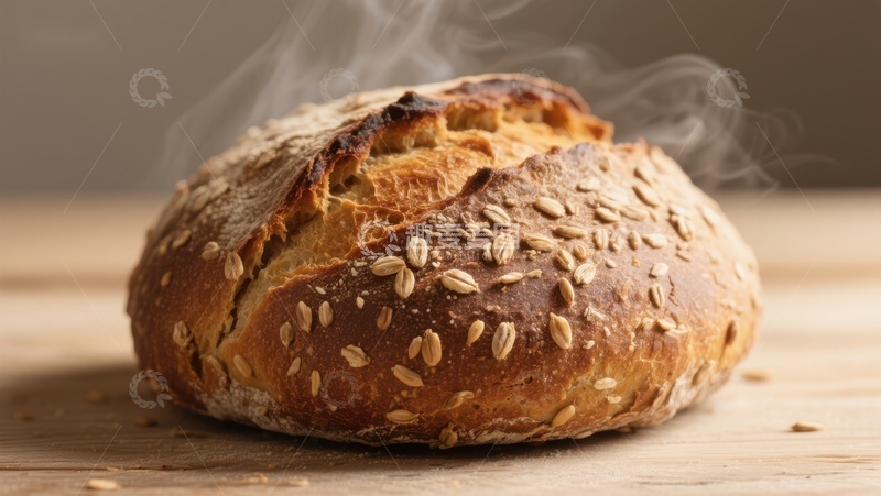 新鲜出炉的全麦面包