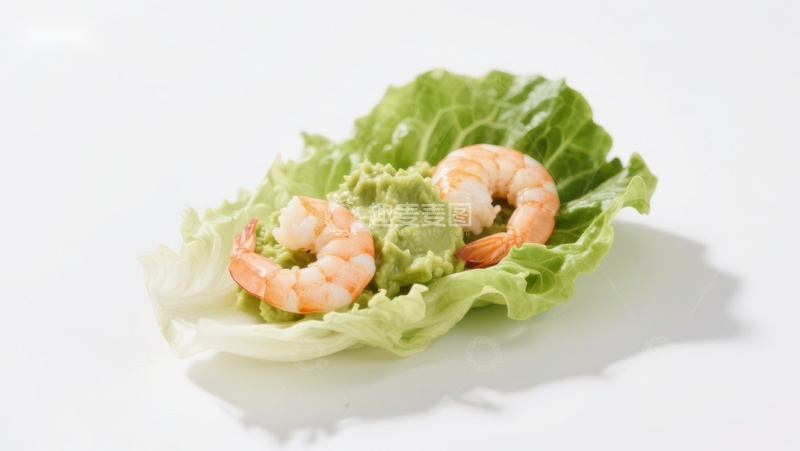 高清大图下载【趣麦麦图】虾仁牛油果生菜卷