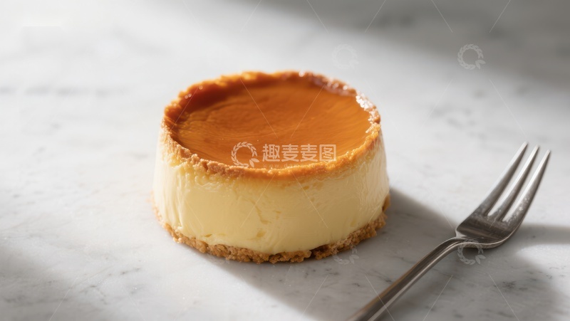 高清大图下载【趣麦麦图】奶油芝士蛋糕与叉子